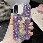 For iPhone XR Plum Blossom Handmade Diamond Inlay PC Phone Case(Purple) - 1