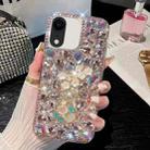For iPhone XR Plum Blossom Handmade Diamond Inlay PC Phone Case(Pink) - 1