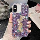 For iPhone XS Max Plum Blossom Handmade Diamond Inlay PC Phone Case(Purple) - 1