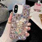 For iPhone XS Max Plum Blossom Handmade Diamond Inlay PC Phone Case(Pink) - 1