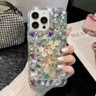 For iPhone 16 Pro Plum Blossom Handmade Diamond Inlay PC Phone Case(White) - 1