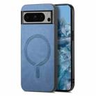 For Google Pixel 9 Pro XL Retro Magsafe Magnetic PU Back Cover Phone Case(Blue) - 1