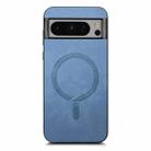 For Google Pixel 9 Pro XL Retro Magsafe Magnetic PU Back Cover Phone Case(Blue) - 3