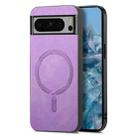 For Google Pixel 9 Pro XL Retro Magsafe Magnetic PU Back Cover Phone Case(Purple) - 1