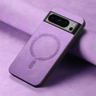 For Google Pixel 9 Pro XL Retro Magsafe Magnetic PU Back Cover Phone Case(Purple) - 2