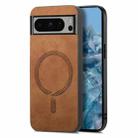 For Google Pixel 9 Pro XL Retro Magsafe Magnetic PU Back Cover Phone Case(Brown) - 1