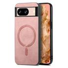 For Google Pixel 9 / 9 Pro Retro Magsafe Magnetic PU Back Cover Phone Case(Pink) - 1