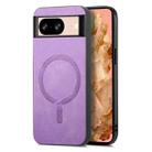 For Google Pixel 9 / 9 Pro Retro Magsafe Magnetic PU Back Cover Phone Case(Purple) - 1