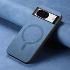 For Google Pixel 8a Retro Magsafe Magnetic PU Back Cover Phone Case(Blue) - 2