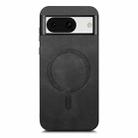 For Google Pixel 8a Retro Magsafe Magnetic PU Back Cover Phone Case(Black) - 3