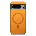 For Google Pixel 8 Pro Retro Magsafe Magnetic PU Back Cover Phone Case(Yellow) - 3