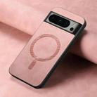 For Google Pixel 8 Pro Retro Magsafe Magnetic PU Back Cover Phone Case(Pink) - 2