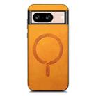 For Google Pixel 8 Retro Magsafe Magnetic PU Back Cover Phone Case(Yellow) - 3