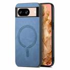 For Google Pixel 8 Retro Magsafe Magnetic PU Back Cover Phone Case(Blue) - 1