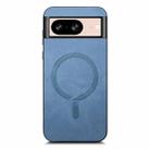 For Google Pixel 8 Retro Magsafe Magnetic PU Back Cover Phone Case(Blue) - 3