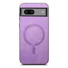 For Google Pixel 7a Retro Magsafe Magnetic PU Back Cover Phone Case(Purple) - 3