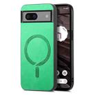 For Google Pixel 7a Retro Magsafe Magnetic PU Back Cover Phone Case(Green) - 1