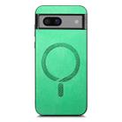 For Google Pixel 7a Retro Magsafe Magnetic PU Back Cover Phone Case(Green) - 3