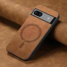For Google Pixel 7a Retro Magsafe Magnetic PU Back Cover Phone Case(Brown) - 2