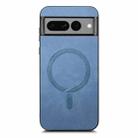 For Google Pixel 7 Pro Retro Magsafe Magnetic PU Back Cover Phone Case(Blue) - 3