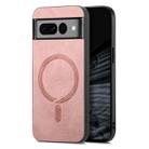 For Google Pixel 7 Pro Retro Magsafe Magnetic PU Back Cover Phone Case(Pink) - 1