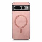 For Google Pixel 7 Pro Retro Magsafe Magnetic PU Back Cover Phone Case(Pink) - 3