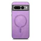 For Google Pixel 7 Pro Retro Magsafe Magnetic PU Back Cover Phone Case(Purple) - 3