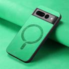 For Google Pixel 7 Pro Retro Magsafe Magnetic PU Back Cover Phone Case(Green) - 2