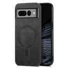 For Google Pixel 7 Pro Retro Magsafe Magnetic PU Back Cover Phone Case(Black) - 1