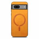 For Google Pixel 7 Retro Magsafe Magnetic PU Back Cover Phone Case(Yellow) - 3