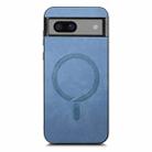 For Google Pixel 7 Retro Magsafe Magnetic PU Back Cover Phone Case(Blue) - 3