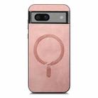 For Google Pixel 7 Retro Magsafe Magnetic PU Back Cover Phone Case(Pink) - 3