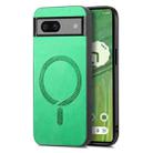 For Google Pixel 7 Retro Magsafe Magnetic PU Back Cover Phone Case(Green) - 1