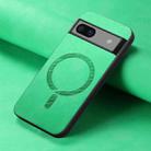 For Google Pixel 7 Retro Magsafe Magnetic PU Back Cover Phone Case(Green) - 2