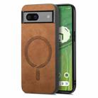 For Google Pixel 7 Retro Magsafe Magnetic PU Back Cover Phone Case(Brown) - 1