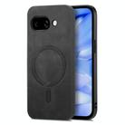 For Google Pixel 9a Retro Magsafe Magnetic PU Back Cover Phone Case(Black) - 1