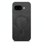 For Google Pixel 9a Retro Magsafe Magnetic PU Back Cover Phone Case(Black) - 2