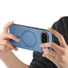 For Google Pixel 10 Retro Magsafe Magnetic PU Back Cover Phone Case(Blue) - 3