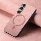 For Sony Xperia 5 V Retro Magsafe Magnetic PU Back Cover Phone Case(Pink) - 2