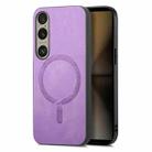 For Sony Xperia 5 V Retro Magsafe Magnetic PU Back Cover Phone Case(Purple) - 1