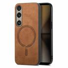 For Sony Xperia 5 V Retro Magsafe Magnetic PU Back Cover Phone Case(Brown) - 1