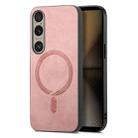 For Sony Xperia 1 V Retro Magsafe Magnetic PU Back Cover Phone Case(Pink) - 1
