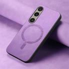 For Sony Xperia 1 V Retro Magsafe Magnetic PU Back Cover Phone Case(Purple) - 2