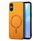 For Sony Xperia 10 V Retro Magsafe Magnetic PU Back Cover Phone Case(Yellow) - 1