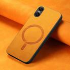 For Sony Xperia 10 V Retro Magsafe Magnetic PU Back Cover Phone Case(Yellow) - 2