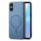 For Sony Xperia 10 V Retro Magsafe Magnetic PU Back Cover Phone Case(Blue) - 1