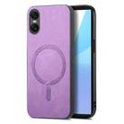 For Sony Xperia 10 V Retro Magsafe Magnetic PU Back Cover Phone Case(Purple) - 1
