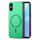 For Sony Xperia 10 V Retro Magsafe Magnetic PU Back Cover Phone Case(Green) - 1