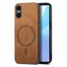 For Sony Xperia 10 V Retro Magsafe Magnetic PU Back Cover Phone Case(Brown) - 1