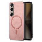 For Sony Xperia 1 VI Retro Magsafe Magnetic PU Back Cover Phone Case(Pink) - 1